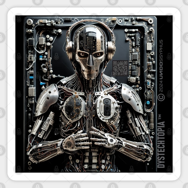 Dystopian Cyborg (Black) | UndoSisyphus™ Dystechtopia™ Collection Sticker by UndoSisyphus